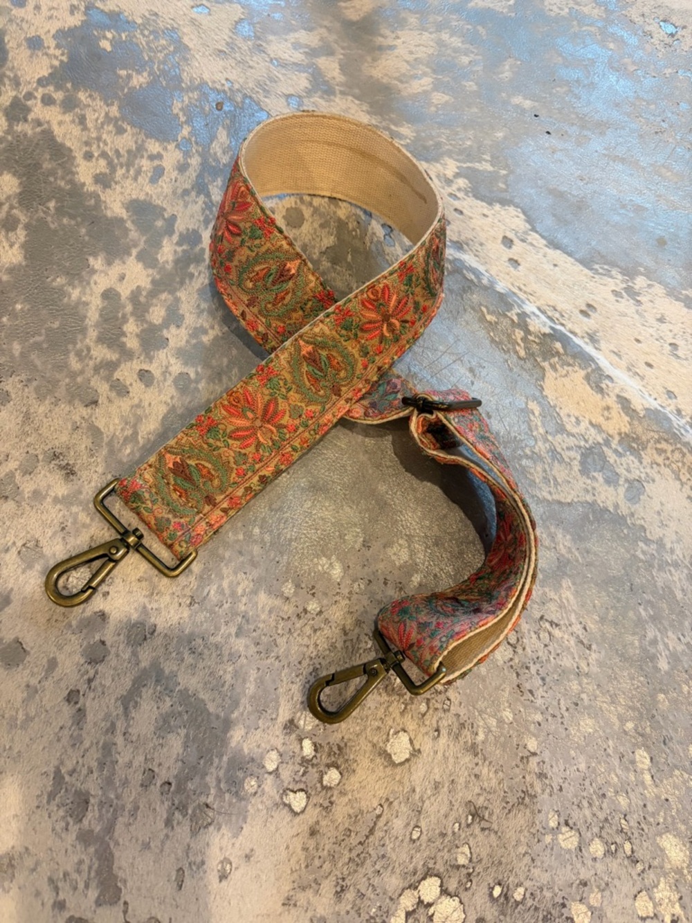 Woven Floral Adjustable Bag Strap in Salmon Pink